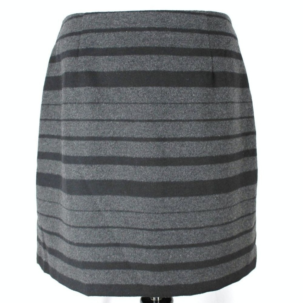 Gray Black Striped Work Pencil Miniskirt